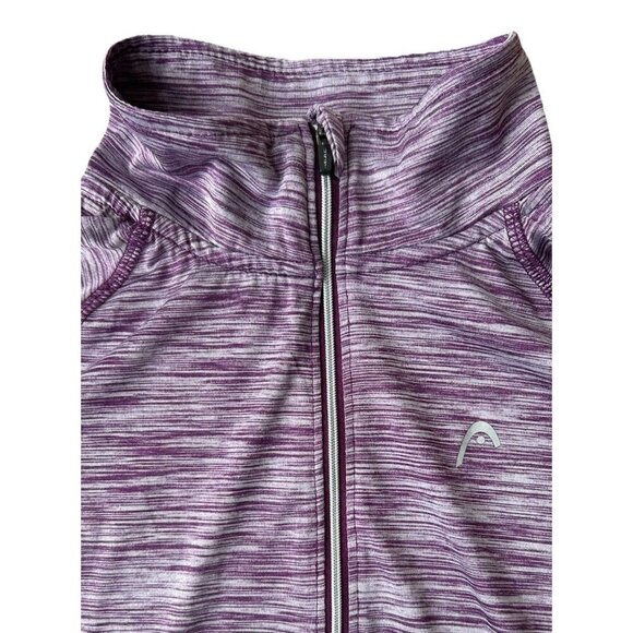 HEAD Women's PURPLE 1/2 Zip Pullover Long Sleeve Top Size Large Warm Up Tennis - Picture 4 of 8